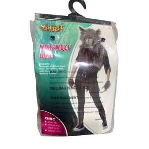 Spirit Halloween Werewolf Girl Costume Child Large‎ 10-12 Outfit